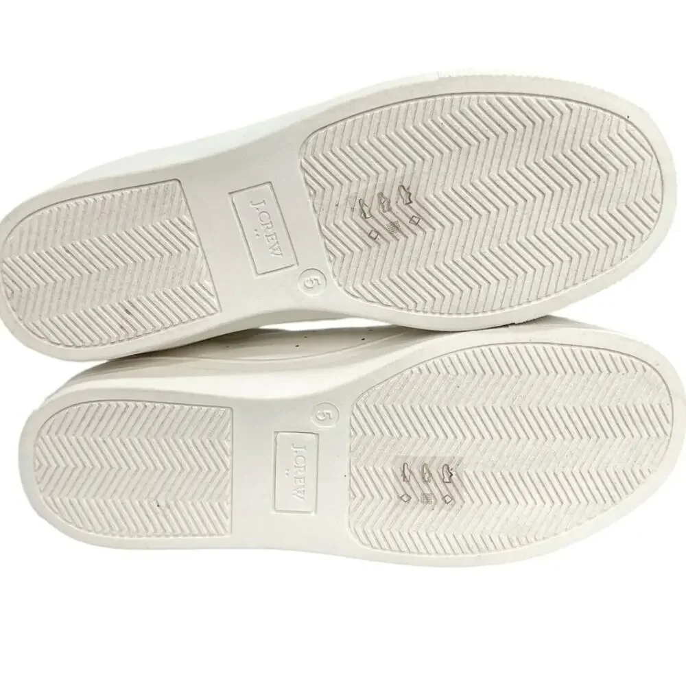 J.Crew Factory Girls' lace-up sneakers White Lavender BW251 size K5 NWT